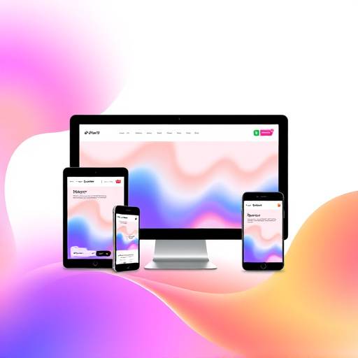 Abstracte weergave van een responsive website op verschillende apparaten.