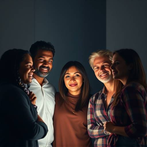 Illustratie van diverse mensen die samenwerken aan een digitaal project, symbool voor inclusiviteit.