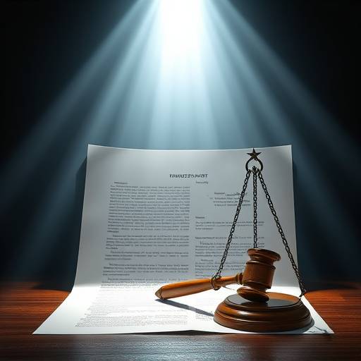 Illustratie van een wetboek of document met een lichtstraal erop
